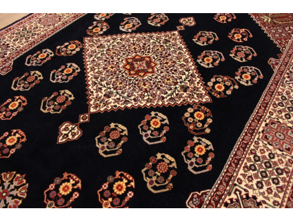 Persian carpet "Ghom" virgin wool 218x144 cm Black