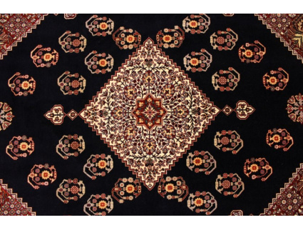 Persian carpet "Ghom" virgin wool 218x144 cm Black