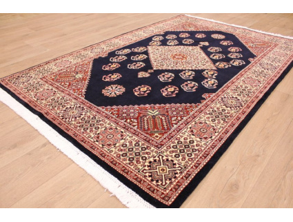 Persian carpet "Ghom" virgin wool 218x144 cm Black