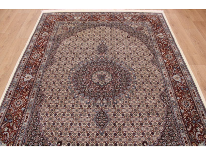 Persian carpet "Moud" with silk 290x205 cm Beige