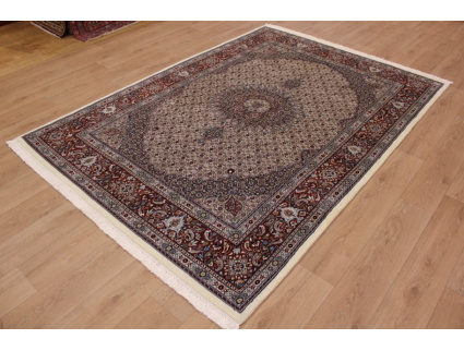 Persian carpet "Moud" with silk 290x205 cm Beige