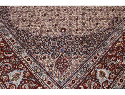 Persian carpet "Moud" with silk 290x205 cm Beige