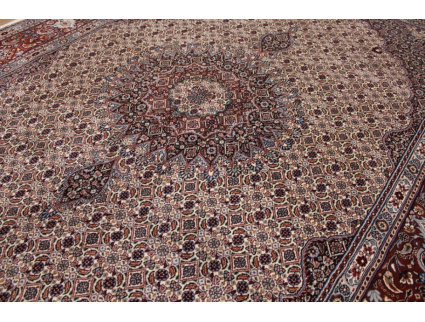 Persian carpet "Moud" with silk 290x205 cm Beige