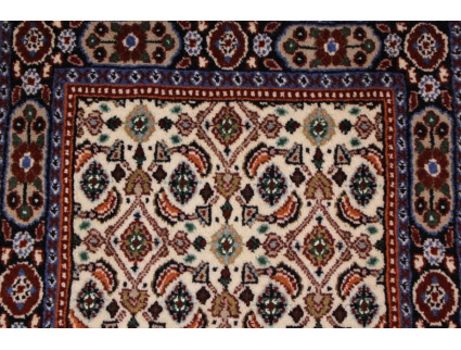 Persian carpet "Moud" virgin wool & Silk 190x47 cm Beige Runner