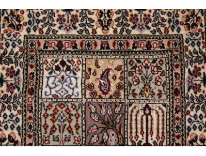 Fine Persian carpet Runner "Moud" with Silk 300x62 cm Red