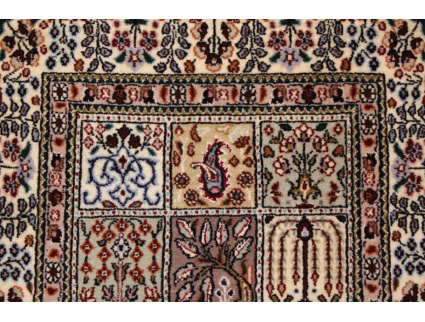 Fine Persian carpet Runner "Moud" with Silk 290x60 cm Red