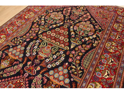 Persian carpet Ghom pure wool 214x143 cm Dark blue