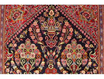 Persian carpet Ghom pure wool 214x143 cm Dark blue