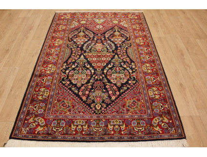 Persian carpet Ghom pure wool 214x143 cm Dark blue