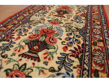 Persian Runner Waramin with silk 160x50 cm Beige