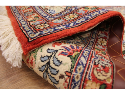 Persian Runner Waramin with silk 160x50 cm Beige