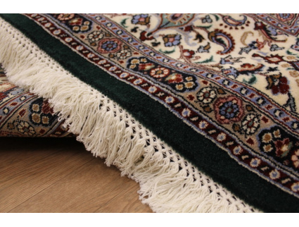 Persian carpet "Moud" with silk 300x200 cm Green