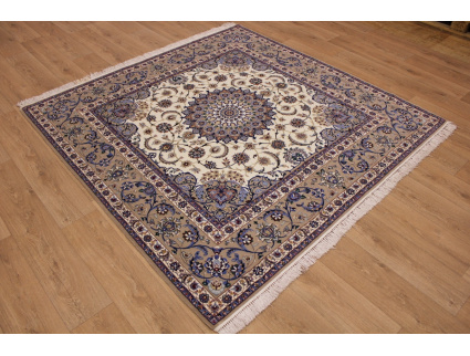 Perser Teppich "Isfahan" mit Seide 210x210 cm