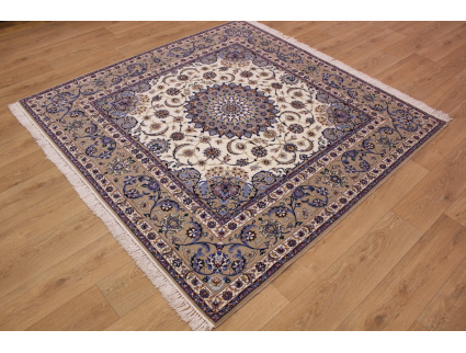 Perser Teppich "Isfahan" mit Seide 210x210 cm