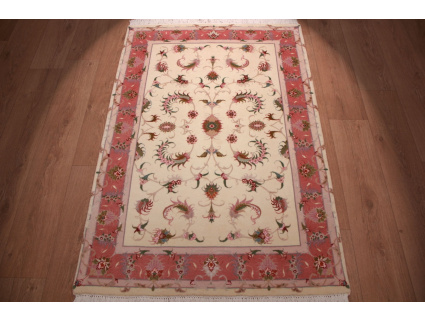 Perserteppich Täbriz mit Seide 154x104 cm Beige