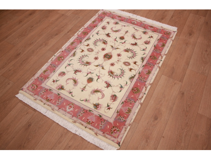 Perserteppich Täbriz mit Seide 154x104 cm Beige