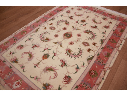 Perserteppich Täbriz mit Seide 154x104 cm Beige