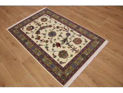 Perserteppich Täbriz  mit Seide 155x102 cm Beige