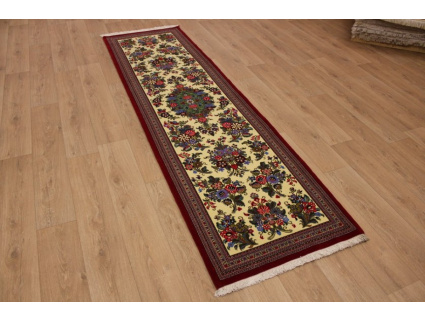 Persian carpet runner "Ghom" virgin wool 290x86 cm