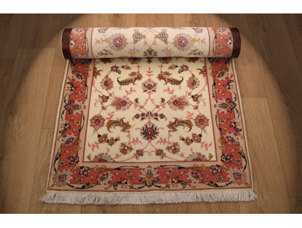 Persian carpet "Taabriz" Runner with Silk 237x80 cm