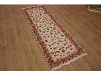 Persian carpet "Taabriz" Runner with Silk 237x80 cm