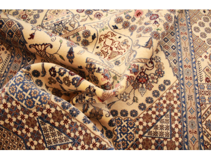 Persian carpet Nain 6la with Silk 240x160 cm Beige