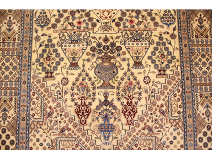 Persian carpet Nain 6la with Silk 240x160 cm Beige