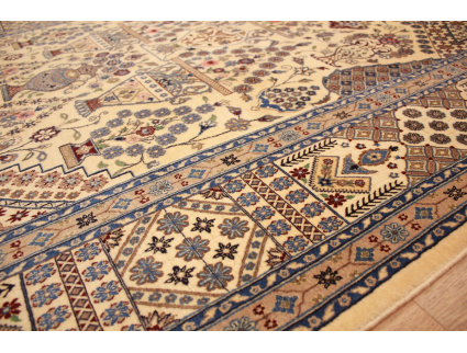 Persian carpet Nain 6la with Silk 240x160 cm Beige