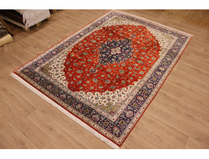 Persian carpet Ghom virgin silk 344x244 cm Red