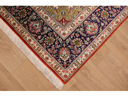 Persian carpet Ghom virgin silk 344x244 cm Red