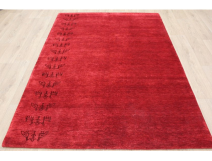 Oriental carpet Loribaf with silk 243x169 cm Red