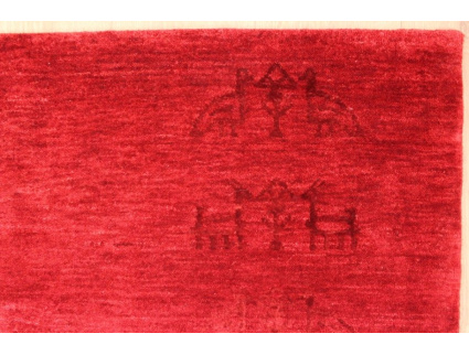 Hand-knotted carpet" Lori" virgin wool & silk 243x175 cm