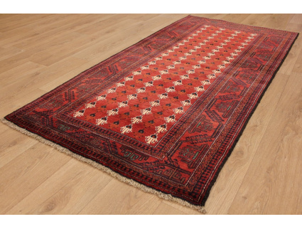 Persian carpet "Baluch" virgin wool 207x104 cm Red