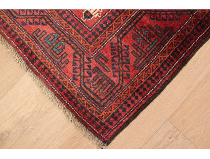 Persian carpet "Baluch" virgin wool 207x104 cm Red