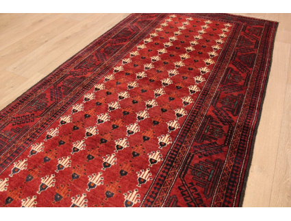 Persian carpet "Baluch" virgin wool 207x104 cm Red