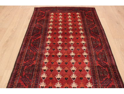 Persian carpet "Baluch" virgin wool 207x104 cm Red