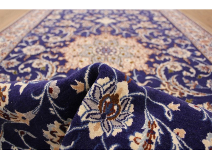 Persian carpet Nain 9la with natural silk 210x130 cm