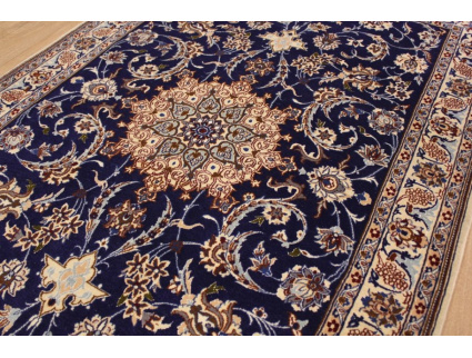 Persian carpet Nain 9la with natural silk 210x130 cm