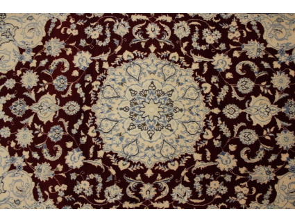 Persian carpet Nain with silk 215x140 cm Red