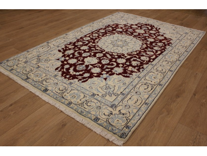 Persian carpet Nain with silk 215x140 cm Red