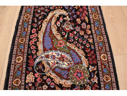 Persian carpet "Ghom" with Silk 90x60 cm Blue