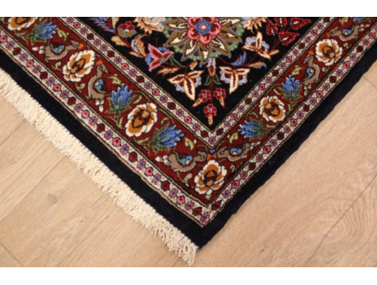 Persian carpet "Ghom" with Silk 90x60 cm Blue