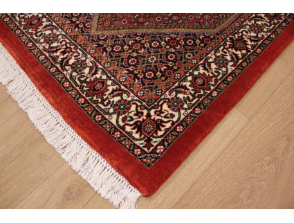 Persian carpet Bidjar with silk 143x71 cm Red