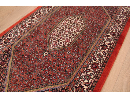 Persian carpet Bidjar with silk 143x71 cm Red