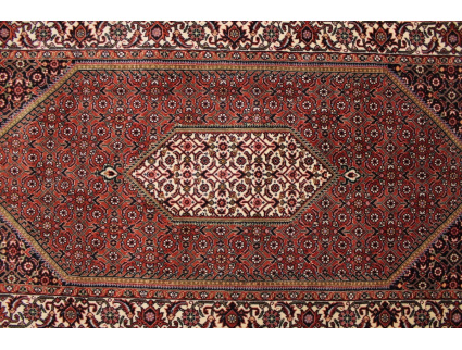 Persian carpet Bidjar with silk 143x71 cm Red