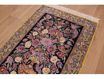 Perser Teppich "Isfahan" Kette aus Seide 116x80 cm Grün