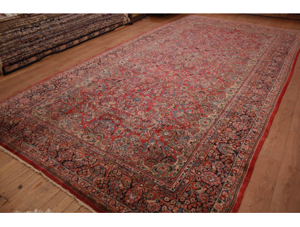 XXL Antique Persian Rug Sarough 590x300 cm Red