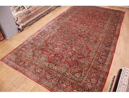 XXL Antique Persian Rug Sarough 590x300 cm Red