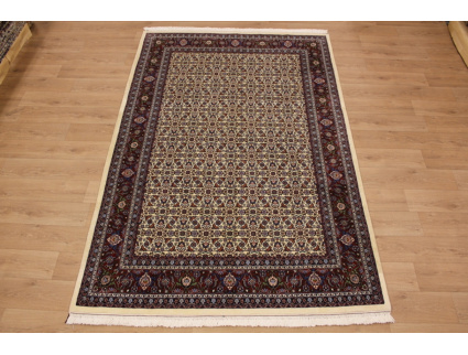 Persian carpet "Moud" with silk 295x200 cm Beige