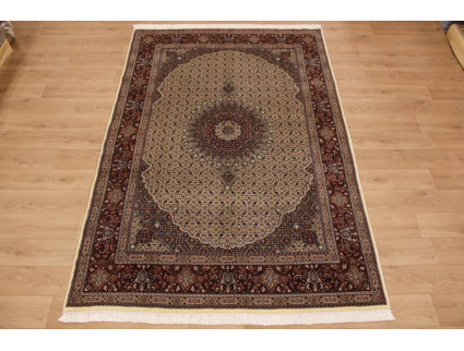 Persian carpet "Moud" with silk 300x200 cm Beige